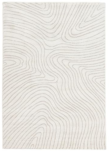 RugVista Chaima, Teppich, Moderne Teppiche, 200 x 300 cm, Rechteckig, Niedriger Stapel, Wohnzimmer, Esszimmer, Schlafzimmer, Nur chemische Reinigung, Oeko_tex_100, Cremeweiß/Beige
