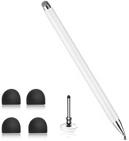 Penna Touch Stilo 2 in 1 per Tablet e Tablette, Alta Sensibilità e Precisione con 5 Punte di Ricambio