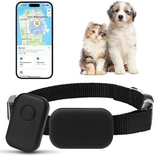 GPS Tracker for Cats & Dogs,Cat Tracker Collar Tag,No Monthly Fee,Pet Tracker Device Compatible with iOS/Android,GPS Tracker for Pets,Mini Dog Tracker,Cat Tracker Collar Adjustable & Breakaway