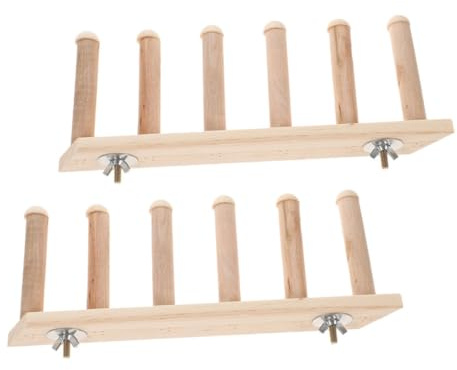 GRIRIW Scale per Gatti da Interno in Legno a Parete 2 Pezzi 6 Gradini Resistenti per Gatti Anziani e Piccoli Animali, Mensole per Arrampicata e Riposo in Casa