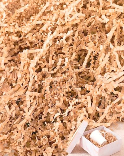 150g Champagne Papier Déchiqueté Pour Remplissage Panier Matériau | Haute Qualité Lambeaux de Raphia, Résistant Aux Chocs Protège Les Cadeaux Fragiles Idéal Pour Cadeaux D'anniversaire Mariage