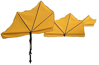 holly NEU - 2019 SONNENFÄCHER - GELB - BALKON UV SCHUTZ mit UNIVERSALHALTER - PRODUKTION BADEN WÜRTTEMBERG - FIRST - AUCH ALS MARKISENERERGÄNZUNG -