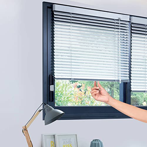 MADECOSTORE Store vénitien Aluminium Automatique 25mm sans percer - Gris - L42 x H160cm