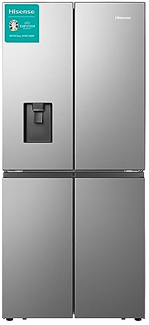 Hisense RQ560N4WCF Freestanding American Fridge Freezer Cross Door, No Frost, 454 liters, Stainless Steel - F Rated, Noise level: 41 decibels