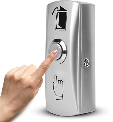 80x25x32mm / 3,15x0,98x1,26 Interrupteur de Porte Tactile, 3A 36V Porte Bouton de Sortie NO/NC/COM Interrupteur de Déverrouillage Porte pour Système de Contrôle D'accès Aux Portes