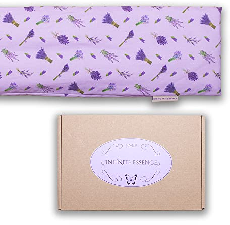 LAMARE Wärmekissen mit Weizen- und Lavendelsamen, 48 x 15 cm, waschbarer Bezug, 100% Baumwolle, Wärmekissen für Nacken und Koliken, für Kalt- und Wärmetherapie, Lavendeldruck.