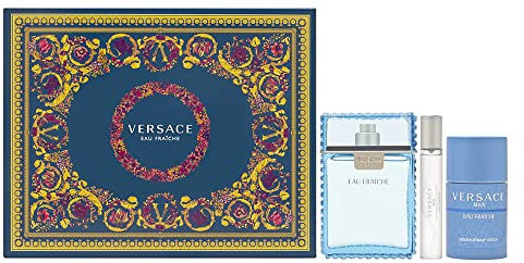 Versace Man Eau Fraiche Coffret cadeau 3 pièces Eau de toilette 100 ml – Déodorant Stick 75 ml – Eau de toilette 10 ml
