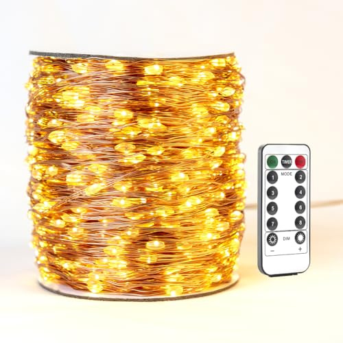RESNICE Guirnalda de luces LED 30m, 300 LED, de cobre, resistente al agua, exterior, con mando a distancia, flexible, luces de hadas, decoración para Navidad, bodas, jardín y fiestas