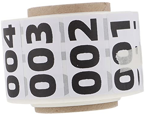 VILLFUL 1 Rolle Aufkleber Selbstklebende Nummernschilder Beschriftet Fortlaufende Nummern Nummerierte Abziehbilder Inventaretikett Organisationsetiketten Kreisetiketten