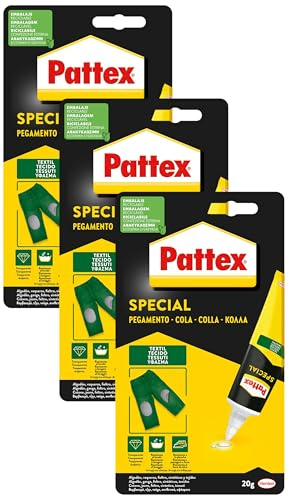 Pattex Special Tessuti Adesivo, Colla per tessuti lavabile e stirabile ad asciugatura rapida, Colla tessuti ideale per cotone, jeans, lino, feltro e sintetici, 1 confezione da 60g