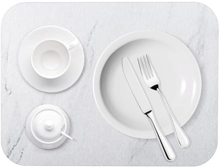 QLoztyse Tapis Vaisselle Absorbant - Tapis Égouttoir à Vaisselle de Cuisine en Pierre de Diatomite, Tapis de Séchage Rapide Porte-Vaisselle Plan de Travail en Marbre, 30x40 CM