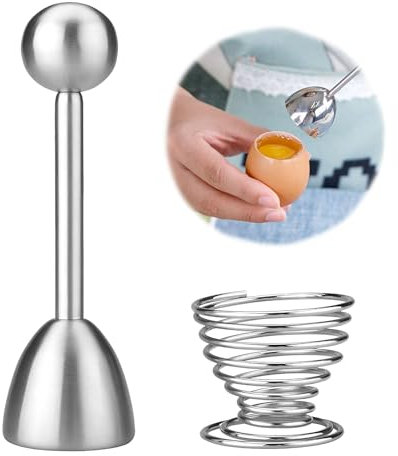 Eierschalenschneider Aus Edelstahl Mit Eierbechern, Eierköpfer + Eierbecher Edelstahl Eierschneider Für Hart- Und Weichgekochte Eier, Küchenwerkzeug Zum Präzisen Schneiden Von Eiern ﻿ ﻿