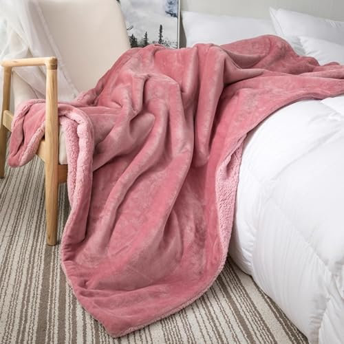 ILNCQLPM supermjuk vinterfilt överdimensionerad tvättbar överkast modern enfärgad flanellfilt för soffa bäddsoffa ljus