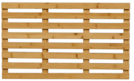 Relaxdays Bambus Badematte, 66 x 40 cm, rutschfeste Duschmatte für Badewanne, Dusche, Sauna, Indoor & Outdoor, Natur