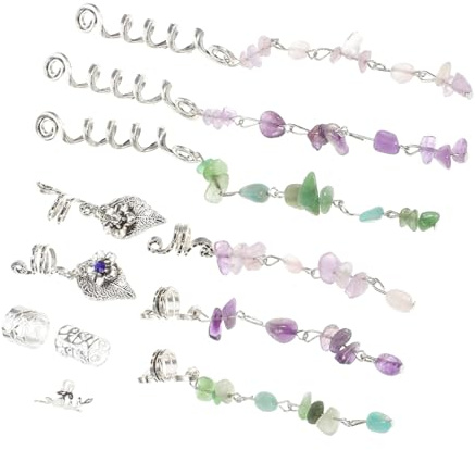 TOVINANNA 1juego Accesorios Para Dreadlocks y Trenzas Joyas Cabello Pendientes Cristales Adornos Para Trenzas y Dreadlocks De Para Mujeres