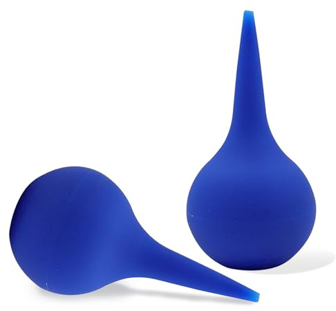 BOULESENM 2 PCS Poire Oreille, Poire de Nettoyage D'oreille Doux,poire Lavement Oreille, poireé pour déboucher les oreillés, Seringue oreill Utiliser pour Nettoyage (Bleu 60 ML)