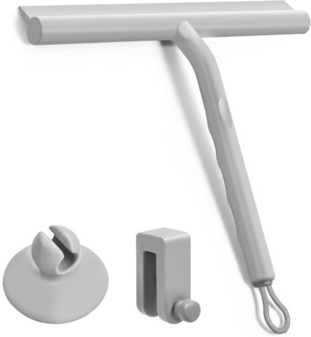 WUFANC Rasquetas Limpiacristales Ducha, Limpia Mamparas Ducha Cristal Adecuado para Cabinas De Ducha, Baños, Azulejos, Espejos Y Ventanas, 21 cm, Gris