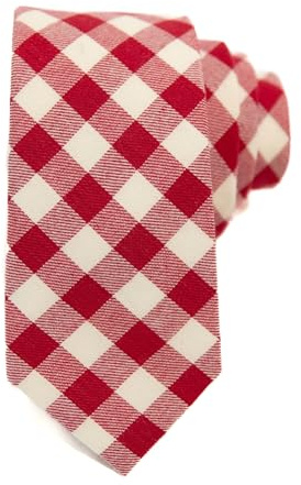 Boon Ties Men’s Cotton Necktie - Modern & Big/Tall Sizes - Matching Family Prints Available (Red Ryder, Men's Modern)