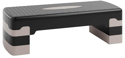 Ultrasport Aerobic Steppbrett I Step Up Board Rutschfest, 3-fach Höhenverstellbar I Fitness Stepper für Zuhause, Stepboard, Stepbench Brett 68 x 28 cm, Grau