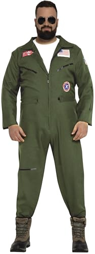 FIESTAS GUIRCA Fighter Pilot Fancy Dress Costume Adult Man Size Medium 48-50