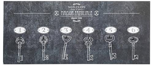 Atmosphera - Panel con 6 Llaves - Madera - Blanco y Negro - 19x44 cm - Modelo 2