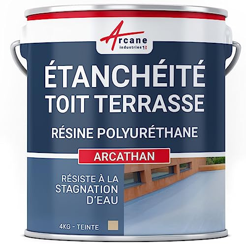 Étanchéité toit terrasse & toit plat | Résine et peinture étanche polyuréthane colorée, membrane liquide | ARCATHAN - 4 kg Beige - RAL 1001 - ARCANE INDUSTRIES