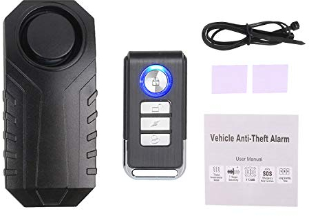 Mengshen Verbesserter Fahrradalarm Mit Fernbedienung, 113 db Wasserdichter Einbruchalarm Mit Lautstärke Und Empfindlichkeitseinstellung Für Fahrrad, Motorrad, Roller, Auto, Anhänger