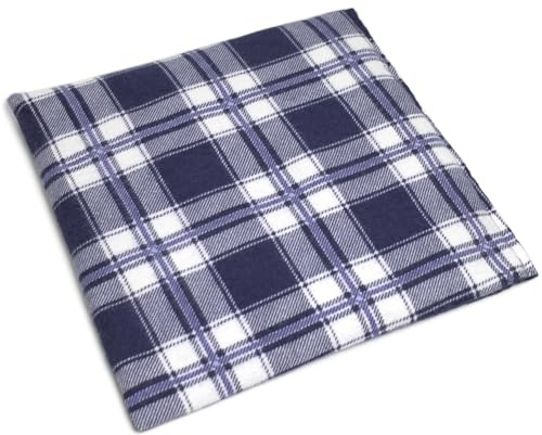 Cojín de semillas de colza, 19 x 19 cm, franela a cuadros, pequeño, como cojín térmico y cojín frío