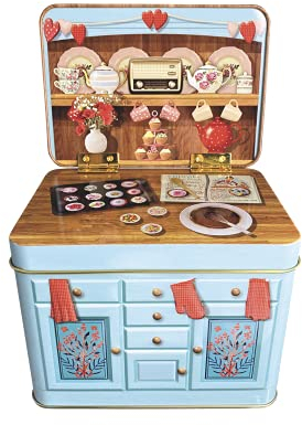 stylebox Boîte en métal design rétro Four de boulangerie Cup Cake Boîte à biscuits Conservation, env. 14,5 cm x 10 cm x 10,5 cm