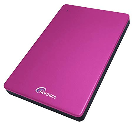 Sonnics 1TB Rosa Externe tragbare Festplatte Typ C USB 3.1 kompatibel mit Windows-PC, Mac, Smart TV, Xbox One und PS4