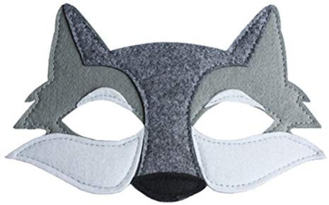 Toddmomy Masque Enfant Loup En Feutre - Accessoire De DéGuisement Pour FêTe Halloween Et Photographie Taille Ajustable Et Confortable