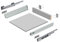 AZERODESIGN- Cajón de cocina altura 84mm con guías de freno, varillas laterales y maderas de base trasera incluidas, rieles de hasta 50 kg de peso, color en gris, fondo de 50 cm