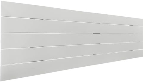DHOME Sänggavel i Återvunnet MDF-Trä Horisontell Pallstil Pallbädd Inkluderar Beslag (145x46 Palet 5, Solid Vit)