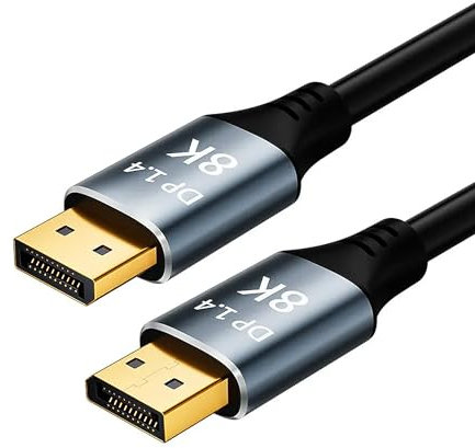 Pipestation DisplayPort to DisplayPort Cable 1.5m | DP 1.4 8K DP to DP Cable Gold-Plated Display Port Cables | Male to Male Display Port Cable | Display Port to Display Port Cord for Laptop PC Monitor