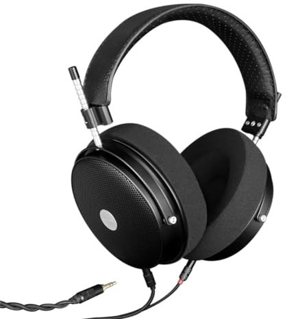 Sjpaa Auriculares con Cables portátiles Monitor de Estudio, Auriculares de Nivel Profesional Ajustable, Controladores de Sonido de 70 mm con Audio de Alta resolución, Mezcla DJ HiFi Stereo,Negro
