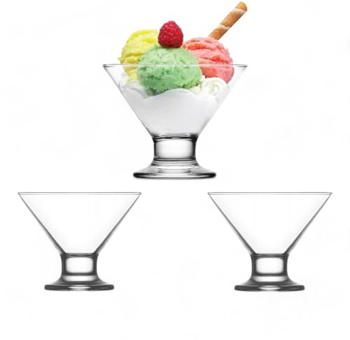 vienberg Glas dessertskål | 6 stycken | dessertglas isskålar av glas, 165 ml, tillverkad i Europa