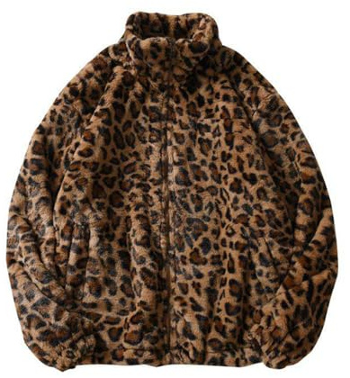 SUIUOI Manteau léopard pour femme, veste fourrée, manteau léopard, veste à capuche, manteaux, vêtements d'extérieur avec poche, motif léopard, manteau en fourrure surdimensionné, veste polaire chaude