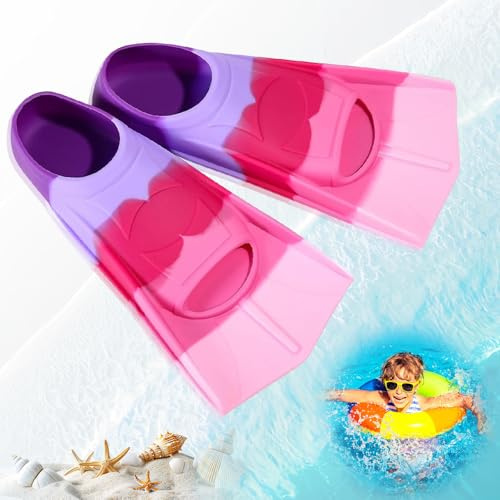 YANGUN Aletas de Entrenamiento de Silicona, Aletas de Natación de Silicona para Niños, Adecuado para Natación, Buceo y Entrenamiento, Talla 27-29