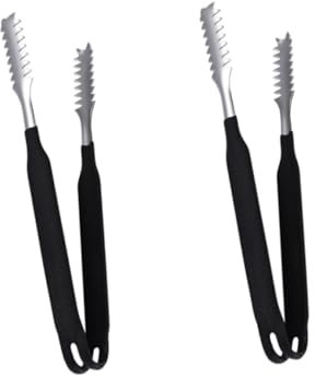 Zerodeko 2pièces Pinces à Glace Acier Inoxydable Non Magnétiques Avec Pince à Pain Et Pour Cuisine Noir