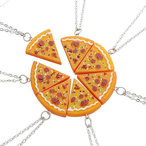 EQLEF® Sieben Stitching Freundschaft Pizza Lovers Halskette Freund Lovers Halskette Sets