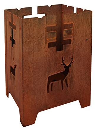 Brasero | Colonne de feu « Hubertus » en acier Corten