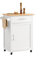 SoBuy FKW102-WN Küchenwagen mit Arbeitsplatte Servierwagen Beistellwagen Rollwagen mit Tür und Schublade Getränkewagen fürs Büro weiß-Natur BHT ca.: 68x90x46cm