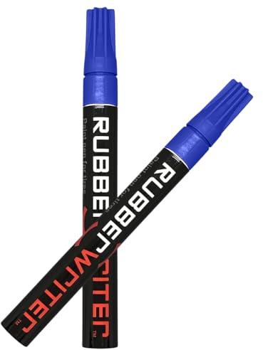 ColorLugs RubberWriter Paint Pen for Car Tires | Oil-Based Marker for Tire Lettering | Waterproof Ink | Fast Drying | Medium Size Tip | Apply at Home | Color: Blue | Pack of 2 Pens