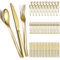 Berglander Gold Hochzeit Besteck Set 60pcs Service für 20, Titan beschichtet Edelstahl Besteck Set, Gold Löffel Gabeln Messer Set für Zuhause, Hochzeit, Restaurant, spülmaschinenfest