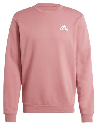 adidas Men's Essentials Fleece Sweatshirt, Preloved Crimson, L