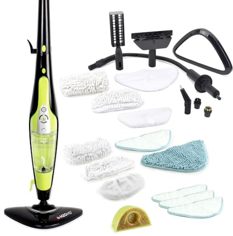 H2O HD PRO Fregona a Vapor y Limpiador a Vapor de Mano - para Suelos, Alfombras, Ventanas, Tapicerías, Cocinas y Baños