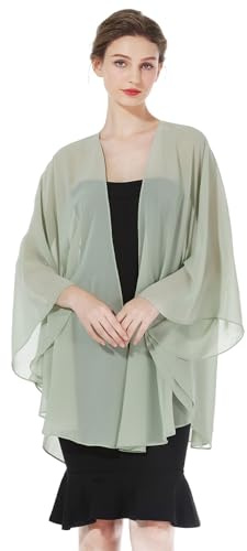 BEAUTELICATE Kimono Cardigan En Mousseline De Soie Femme Boléro Couverture Avec Manche Veste Transparent Grande Taille Pour Soirée Mariage Mariée Cérémonie D’été
