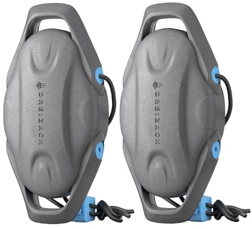 Dreizack Boat Fenders 2 Packs, EVA Boat Bumpers for Docking with Marine Nylon Ropes and Locks, Fit for Pontoon Boats, Fish Boats, Bass Boat and Yachts, Dark Grey