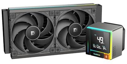 Sudokoo ENERGLO 240 Refrigeración Líquida PC : AIO 240mm con Pantalla LCD Segmentada, CPU Cooler con Dos Ventiladores PWM FDB & PWM Bomba para Intel LGA1851/1700/1200/115X y AMD AM5/AM4