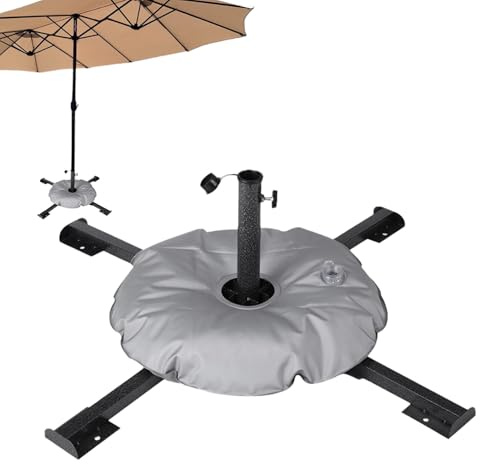 Base de sombrilla para Exteriores, Soporte Plegable Resistente, Capacidad de 22 Libras, Base portátil para Paraguas al Aire Libre con de Agua rellenable, para jardín, Playa, Patio, Piscina